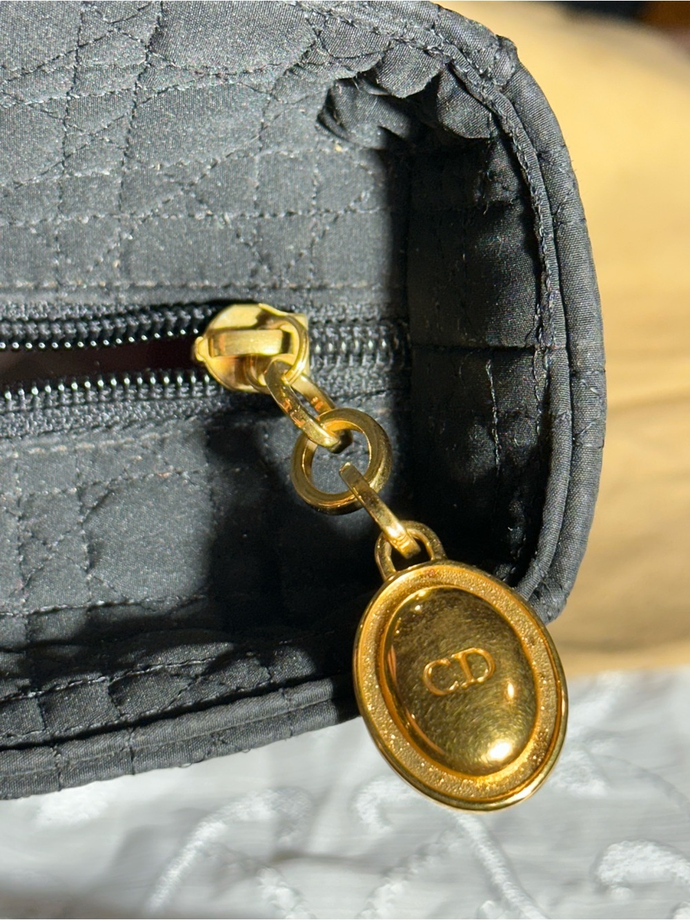 Dior Black Cannage Quilted Satchel with Gold Hardware - Picture 4 of 8